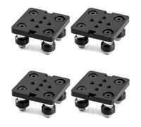 Kueohse Juego de 4 Placas de Rueda en V con Ruedas Negras para Perfil de Aluminio 2020 para Máquinas CNC e Impresoras 3D.