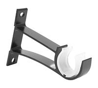 Kueohse Juego de 4 soportes individuales para cortinas, aleación de aluminio, resistentes, soportes para barras de cortinas, color negro