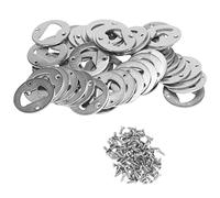 Kueohse Juego de 50 de acero inoxidable, redondas, para manualidades, kit de hardware, piezas de suministro con tornillos