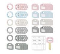 Kueohse Juego de 50 Tapas para Llaves con Etiquetas de Silicona para Identificar Llaves de Casa.