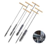 Kueohse Juego de 6 Cepillos para Perforar Agujeros, Cepillo de Limpieza para Perforar, Cepillo Limpiador de Tuberías, Cepillos para Perforar de Acero Inoxidable, Cepillo de Limpieza