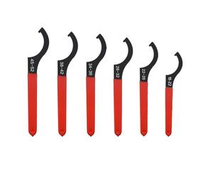 Kueohse Juego de 6 Llaves de Gancho, Llave Universal Tipo C, Herramienta de Reparación de Automóviles para Ajustar Sistemas de Suspensión.