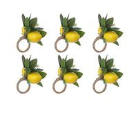 Kueohse Juego de 6 Servilleteros de LimóN con Forma de Hoja de Vid de LimóN para DecoracióN de Mesa de Comedor, Banquete, Boda, CumpleañOs, Navidad.