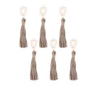 Kueohse Juego de 6 Servilleteros de Madera con Cuentas con Ajuste de Mesa, Accesorios Decorativos para Banquete de Boda, Servilletero, Estilo Natural