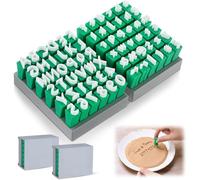Kueohse Juego de 72 Sellos con Letras del Alfabeto para Cerámica, Moldes de Arcilla para Escalones de Piedra y Moldes de Hormigón.