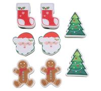 Kueohse Juego de 8 esponjas navideñas para cocina, esponja de doble cara para lavar platos con motivos de Papá , árbol de Navidad y hombre de jengibre.