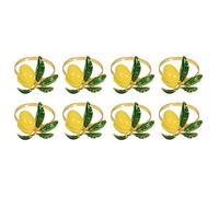 Kueohse Juego de Anillos de Servilleta de 8, Servilletero de Boda de LimóN, Hebilla de Servilleta Dorada para DecoracióN de Mesa, Fiestas, Reuniones Familiares de Vacaciones