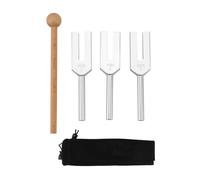 Kueohse Juego de diapasones 4096 Hz, 4160 Hz, 4225 Hz, diapasón con martillo de madera y bolsa de tela, estilo 2