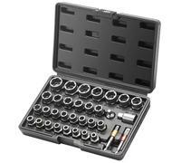Kueohse Juego de Extractores de Pernos de 29 Piezas, Juego de Extractores de Pernos y Tuercas de 6 mm A 10 Mm, Juego de Vasos de Extracción de Acero -MO de 13/32 A 3/4 de Pulgada.