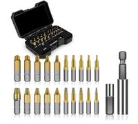 Kueohse Juego de Extractores de Tornillos Dañados de Titanio de 22 Piezas - Rellenos de Medias para Hombres Adultos, Removedor para Tuercas de Tornillos Pelados