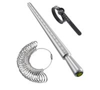 Kueohse Juego de Herramientas de MedicióN de TamañO de Anillo con Lupa, Herramientas de MedicióN de Mandril de Anillo SóLido CóNico Integrado para ReparacióN de Anillos