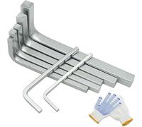 Kueohse Juego de Llaves de Cabeza Cuadrada de 7 Piezas Juego de Llaves Cuadradas en Forma de L Destornilladores de Cabeza Cuadrada de Acero Al Cromo Vanadio, 3-10 mm