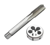 Kueohse Juego de Machos y Matrices Métricos M14 X 1,5 Mm, Juego de Machos de Roscar para Máquina de Acero de Alta Velocidad, Machos de Roscar y Matrices de Rosca Redonda