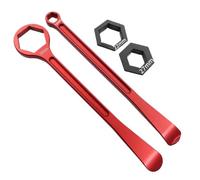 Kueohse Juego de Palancas Combinadas Universales para Reparación de Neumáticos de Motocicleta de 32/10/12/22/27 Mm, con Cabezal de Llave Inglesa y Cambio de Neumáticos, Color Rojo.