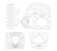 Kueohse Juego de Plantillas de Herramientas para Acolchar y Regla de Retales, Suministros de Costura de Ropa DIY, Regla de Quilter, Plantilla de Costura, Herramienta de Costura, 6 Uds.