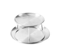 Kueohse Juego de Platos para Mariscos, Doble para Refrigerios de Acero Inoxidable, Té de la Tarde