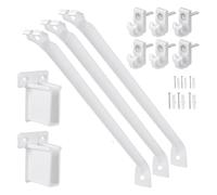 Kueohse Juego de Soportes de Alambre para Estantes de 12 Pulgadas. Incluye 6 Clips de Alambre y 2 Soportes de Extremo. Ideal para Guardarropas.