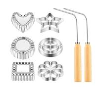 Kueohse Juego de Timbal de Rosetas de 8 Piezas, Juego de Hierro de Roseta con Manejar, Molde para Hacer Galletas de Bunuelos de de, Kit para Hacer Pasteles con Embudo