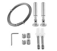 Kueohse Juego de Varillas de Alambre para Cortina de Montaje en Pared para ExhibicióN de Arte - Alambre para Colgar Fotos de Acero Inoxidable Alambre para Tender la Ropa Cortina (5 Metros)