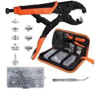 Kueohse Juego Herramientas Alicates SujecióN Alta Resistencia, 60 Juegos Herramientas PresióN Metal y para Broches Cubierta, Cubiertas Bricolaje, Kit PresióN Lona