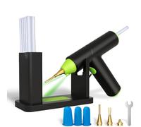 Kueohse Juego Pistola Pegamento Caliente, Pistola Pegamento Inalámbrica con Soporte, Recargable por USB, Apagado Automático, Herramienta Pistola Pegamento Termofusible para Bricolaje