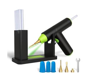 Kueohse Juego Pistola Pegamento Caliente, Pistola Pegamento Inalámbrica con Soporte, Recargable por USB, Apagado Automático, Herramienta Pistola Pegamento Termofusible para Bricolaje