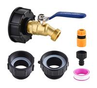 Kueohse Kit Adaptador para Tanque IBC de 275 A 330 Galones, Rosca Fina de 2,44", Fina de 2" y Gruesa de 2", Entrada Macho NPT de 3/4" X Macho de 3/4"