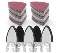 Kueohse Kit Almohadillas Lijado para Herramientas Oscilantes 130 Piezas, Almohadillas Lijado para Dedos 5 Piezas y Accesorios Lijado Multiherramienta Papel Lija para Dedos 125 Piezas