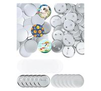 Kueohse Kit de 150 Botones en de 58 mm (2,28 Pulgadas). Suministros para Crear Personalizados. Incluye Carcasas Metálicas, Respaldos y Película Transparente.