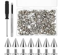 Kueohse Kit de 200 Tachuelas Cónicas de Metal con de Rosca para Decoración de DIY, Tachuelas y Pinchos Punk.