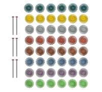 Kueohse Kit de 48 Discos de Cerdas Radiales de 1 Pulgada con Vástago de 3 mm para Herramientas Rotativas, Rueda Abrasiva para Joyería, Madera y Metal