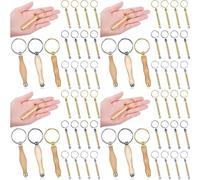 Kueohse Kit de 48 Llaveros para Torneado de Madera, Accesorios de Mandril para Torneado de Madera, para Regalos de Carpintería.