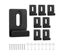 Kueohse Kit de 8 Soportes de Espejo de Metal, Clips de Espejo con Tornillos, Almohadillas de Goma, para Espejo, Herrajes para Colgar Espejos de Alta Resistencia, Color Negro