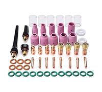 Kueohse Kit de Accesorios de Antorcha de Soldadura TIG de 55 Piezas Boquilla de AlúMina Lente de Gas Rechoncho Kit de 10 Vasos para TIG -17/18/26