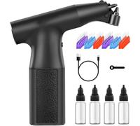 Kueohse Kit de Aerógrafo Sin Limpieza, Aerógrafo Portátil Recargable de 3 Velocidades, para Pintar Maquetas, Tatuajes y Proyectos de DIY.