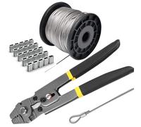 Kueohse Kit de Alicates de Crimpado, Topes de Manguito de Bucle, Casquillo de Cable, Cable de Acero