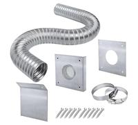 Kueohse Kit de aspiración de aire fresco para estufa de pellets, 2 x 60, kit de aire frío exterior para tubo de estufa de pellets, tubo de ventilación de aluminio flexible para horno