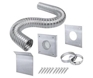 Kueohse Kit de aspiración de aire fresco para estufa de pellets, 2 x 60, kit de aire frío exterior para tubo de estufa de pellets, tubo de ventilación de aluminio flexible para horno