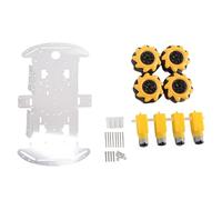Kueohse Kit de Coche Robot Inteligente Rueda Mecanum Inteligente de Cuatro Ruedas Chasis de Coche de AleacióN de Aluminio de una Sola Capa Kit de Montaje DIY