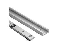 Kueohse Kit de Deslizador de Barra de Inglete con Ranura en T de 300 Mm, Deslizador de Riel en Forma de T de Aleación de Aluminio con Ruedas, Guía de Barra en Forma de T Sin Perforar.