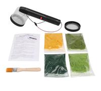 Kueohse Kit de flocado con aplicador de césped estático ABS Mini Flocking Machine con antideslizante para DIY Scenic Modeling Arena Table