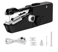 Kueohse Kit de máquina de coser eléctrica de mano USB, inalámbrica, mini máquina de costura para reparación rápida de tela vaquera de