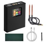 Kueohse Kit de Mini Soldador por Puntos Portátil con Pantalla LCD A Color. Batería de Litio Recargable de 500 MAh para Reparación de Celdas/Baterías 18650.