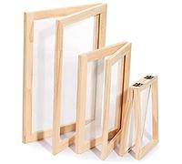 Kueohse Kit de Pantalla para Hacer Moldes de Papel de Madera de 3 Piezas Marcos de 3 TamañOs para Manualidades de Papel DIY 12,7X17,8 Cm 19,8X24,8 Cm 24,8X33,0 Cm