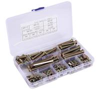 Kueohse Kit de Pernos de Tornillos de Cama de, Kit de Surtido de Tuercas de Barril de Tornillos de Cabeza Hueca Hexagonal, para Sillas de Cuna, M6 100 Piezas