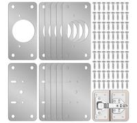 Kueohse Kit de ReparacióN de Bisagras de Paquete de 12: Placa de ReparacióN de Bisagras de Puertas de Gabinetes, Placa de FijacióN de Bisagras para Puertas de Armarios de Cocina, Armarios