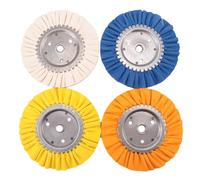 Kueohse Kit de Ruedas de Pulido de VíAs Respiratorias, Ruedas de Tela para Maquinaria de CarpinteríA para Amoladora Angular, DiáMetro de 8 Pulgadas, 4 Piezas