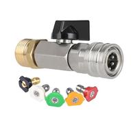 Kueohse Kit de Válvula de Bola para Hidrolavadora con Conector Rápido de 1/4 de Pulgada y M22 de 14 mm para Manguera de Hidrolavadora con Interruptor de Encendido/Apagado y Boquilla.