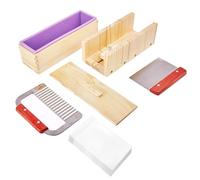 Kueohse Kit para Hacer Jabón, Moldes de Jabón de 42 OZ con Caja Medidora de Jabón de Madera Ajustable, Cortador de Jabón. Juegos de Bricolaje