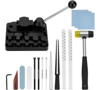 Kueohse Kit para Hacer Joyas, Doblador de Anillos con Mandril, Máquina para Hacer Anillos de Cuchara de Alta Resistencia, Martillo de Goma